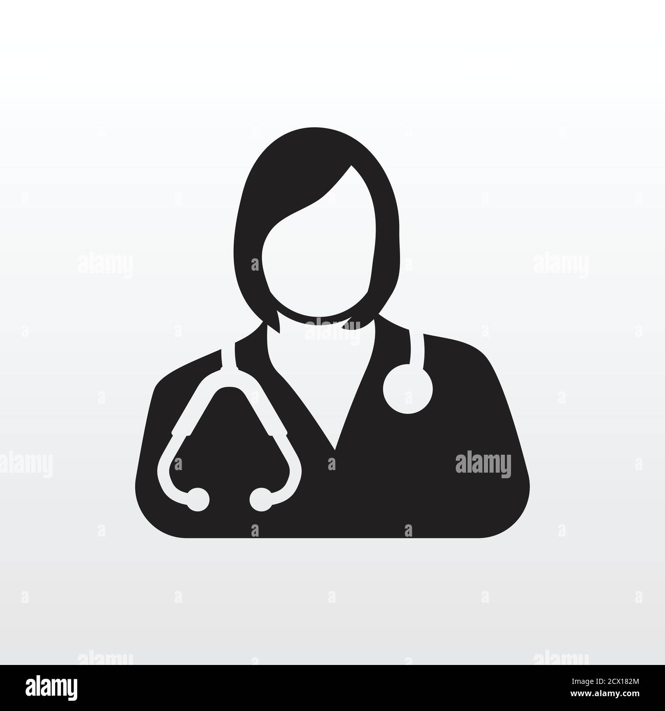 Icona medico femminile. Grafico vettoriale medico donna Illustrazione Vettoriale