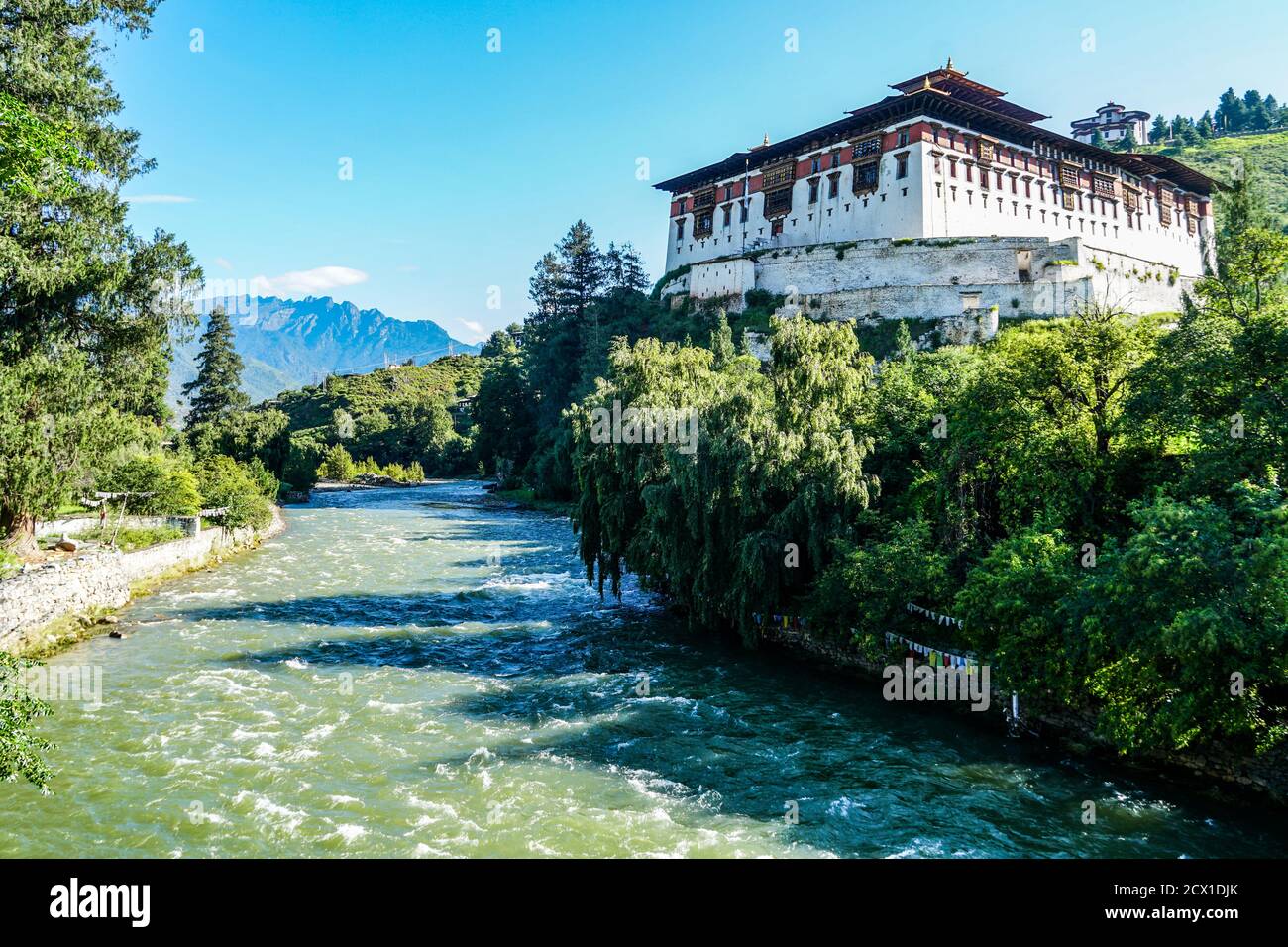 Rinpung Dzong (Paro Dzong), monastero buddista e fortezza di Paro, Bhutan Foto Stock