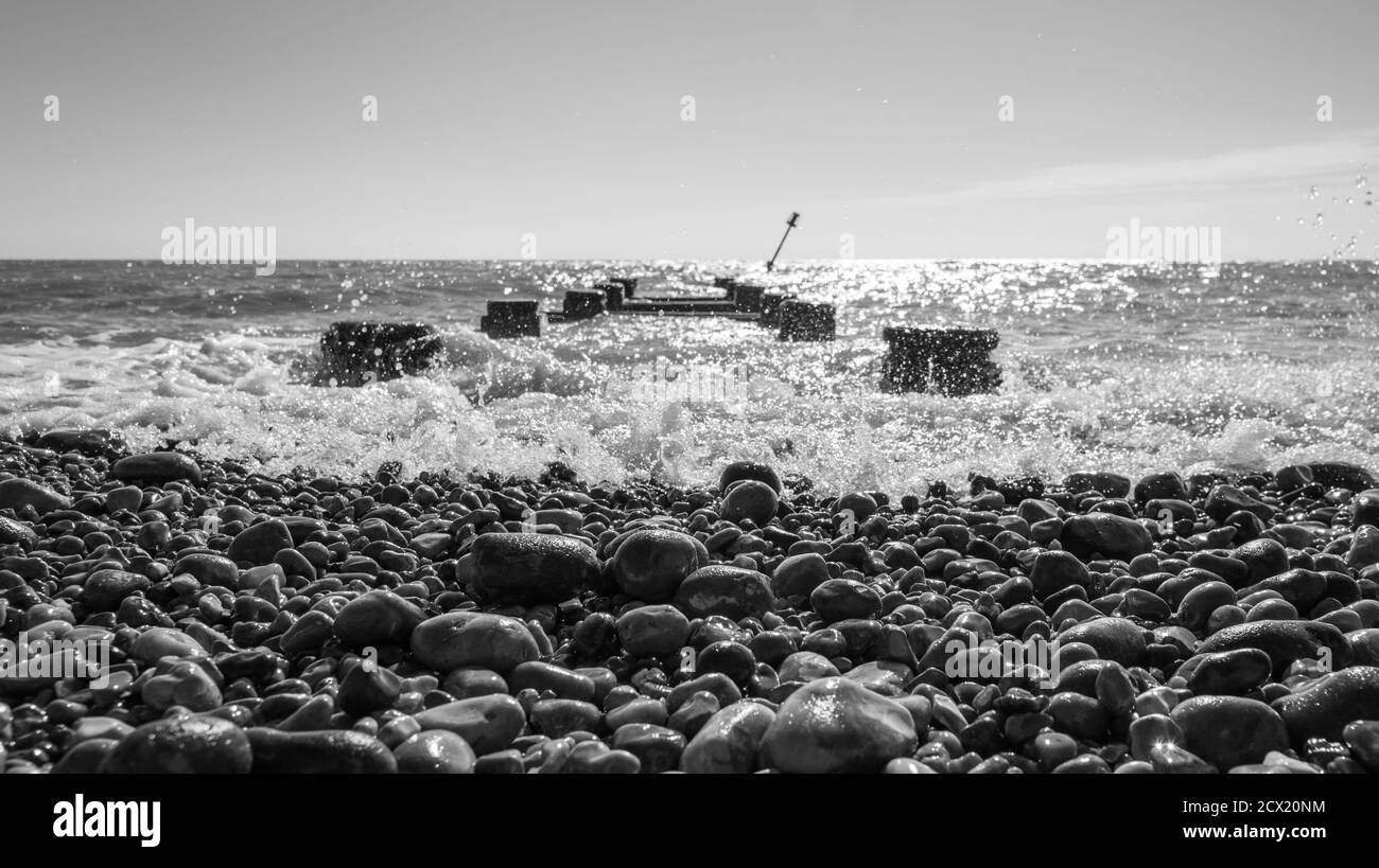 Spiaggia di ghiaia Foto Stock