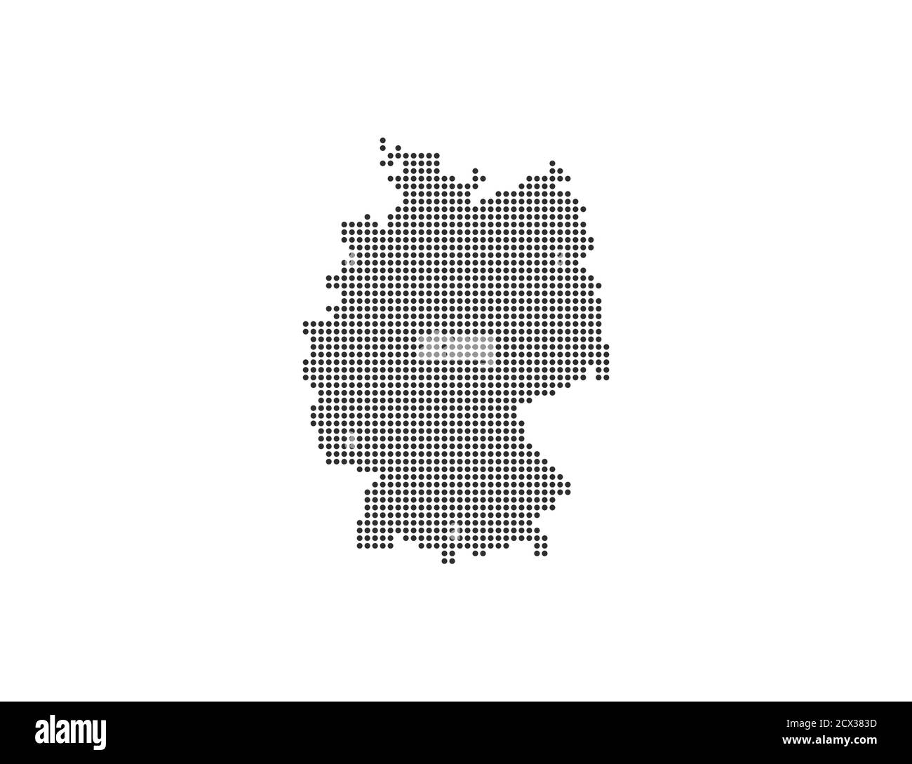 Germania, paese, mappa punteggiata su sfondo bianco. Illustrazione vettoriale. Illustrazione Vettoriale