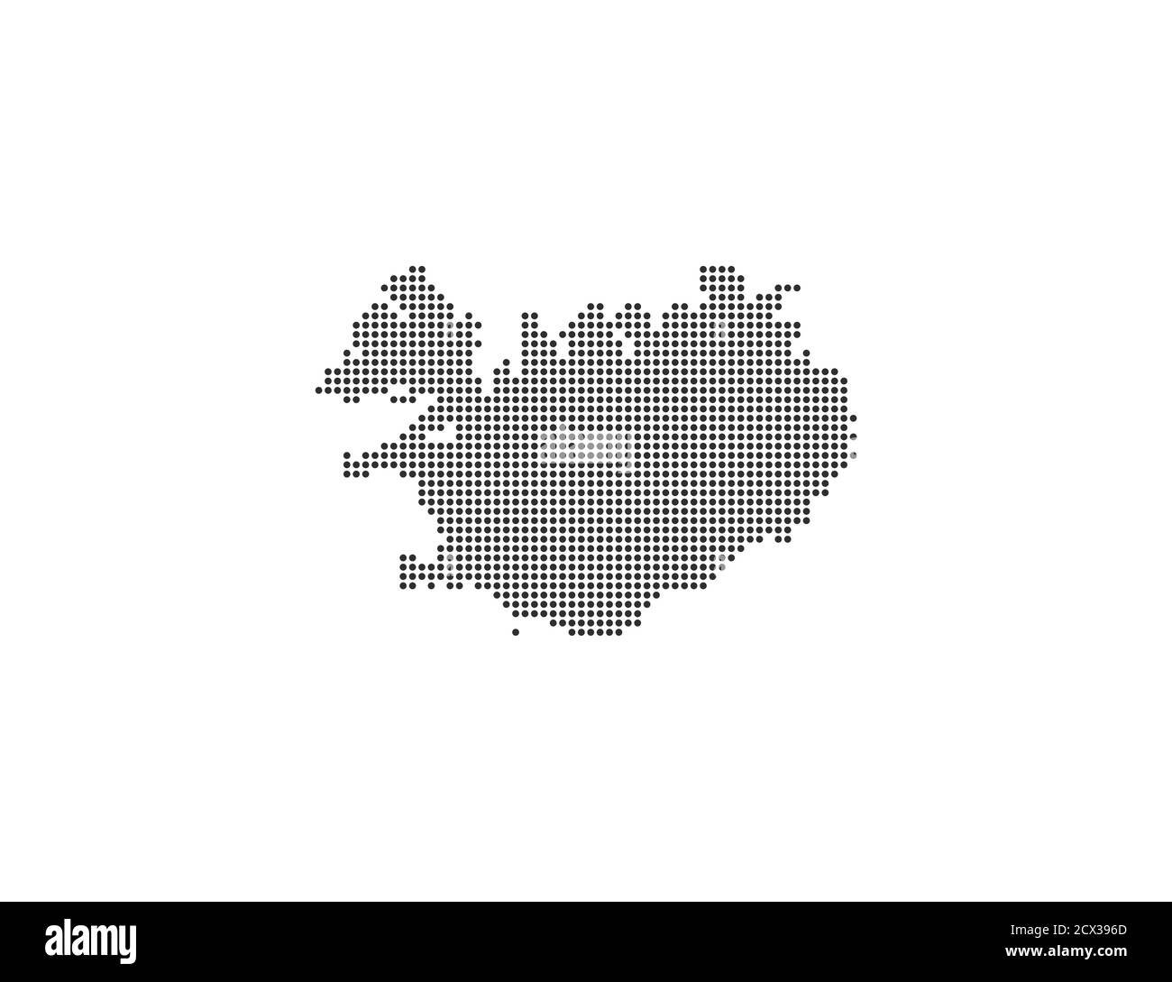 Islanda, paese, mappa punteggiata su sfondo bianco. Illustrazione vettoriale. Illustrazione Vettoriale