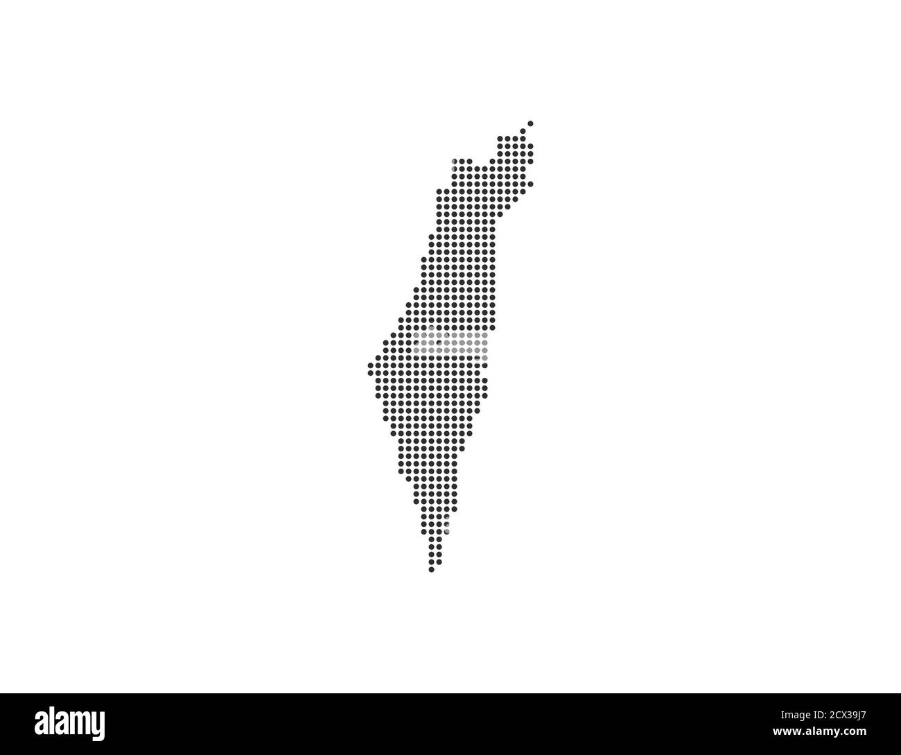 Israele, paese, mappa punteggiata su sfondo bianco. Illustrazione vettoriale. Illustrazione Vettoriale