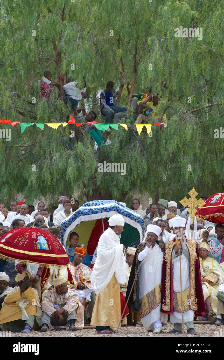 Domenica delle Palme religiosa cristiana, celebratiions Axum, Tigray, Etiopia Foto Stock