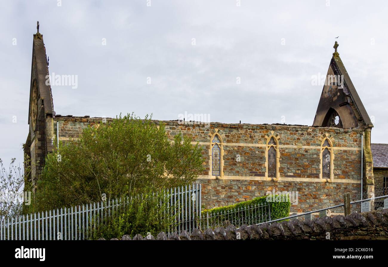Chiesa del convento danneggiata dal fuoco Skibbereen West Cork Irlanda Foto Stock