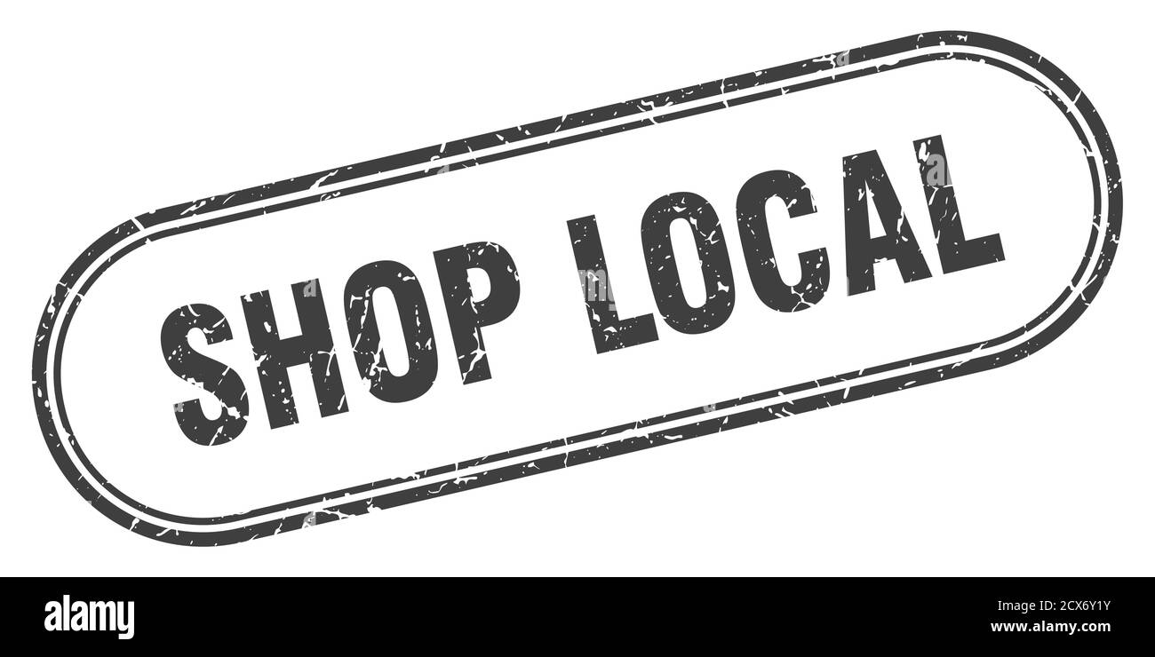 acquista francobollo locale. grunge tondeggiante su sfondo bianco Illustrazione Vettoriale
