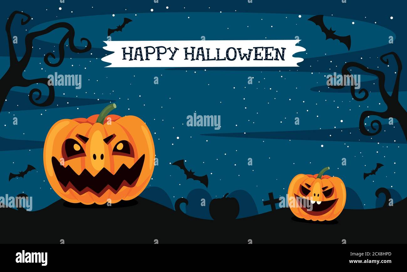 Halloween Design con il carattere cartoon Illustrazione Vettoriale