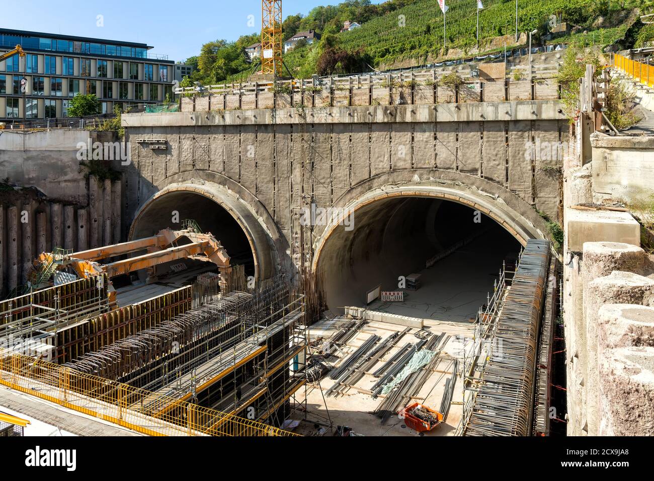 Stoccarda, Germania, 09/19/2020: Cantiere del progetto ferroviario di Stoccarda 21 Foto Stock