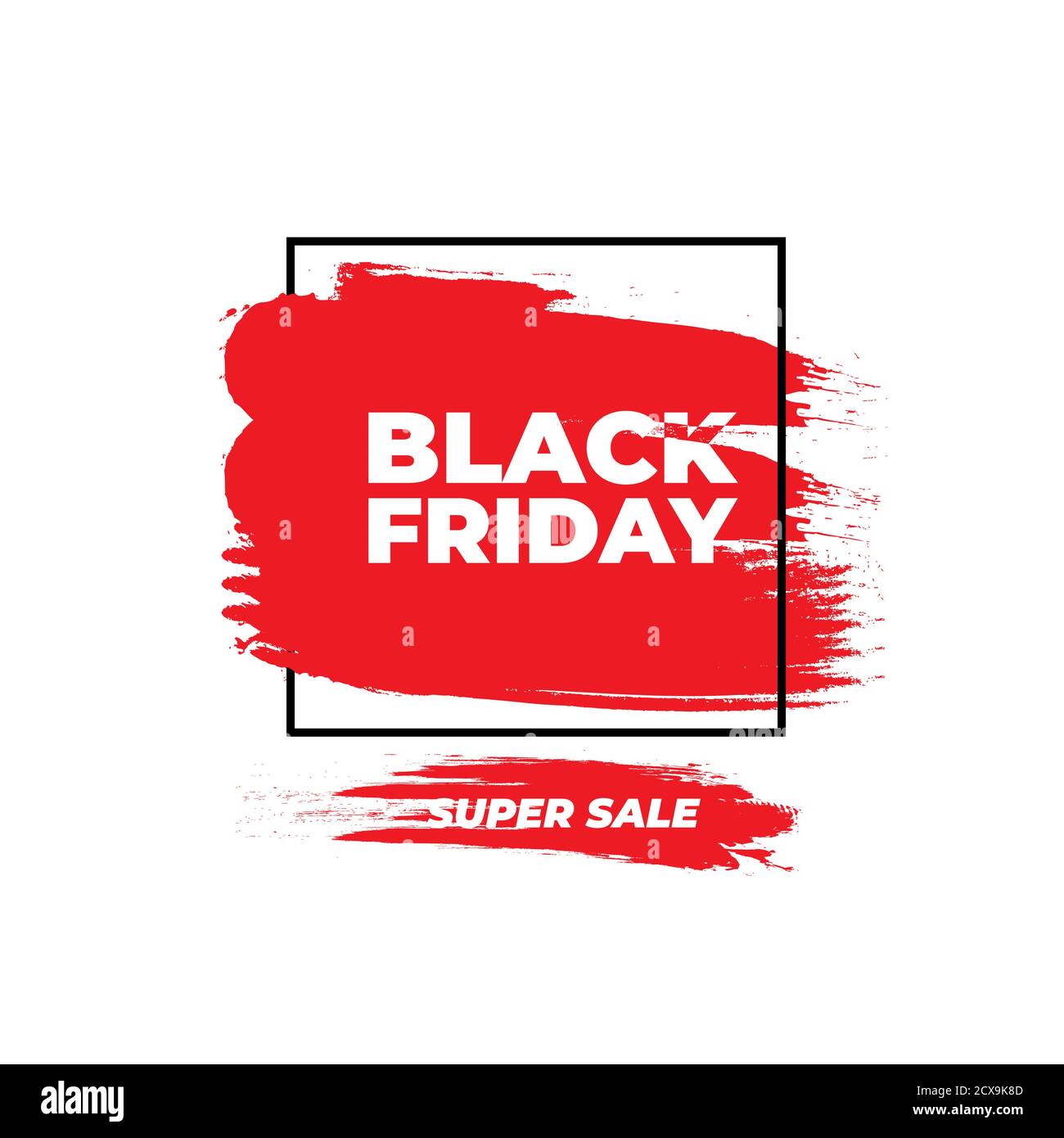 Banner di vendita del black friday . Effetto grunge rosso con quadrato . Poster del Black Friday. Illustrazione Vettoriale
