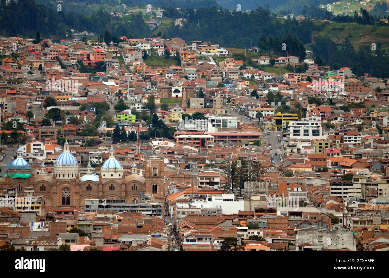 Cuenca, Ecuador - Vista da Mirador de Turi Foto Stock