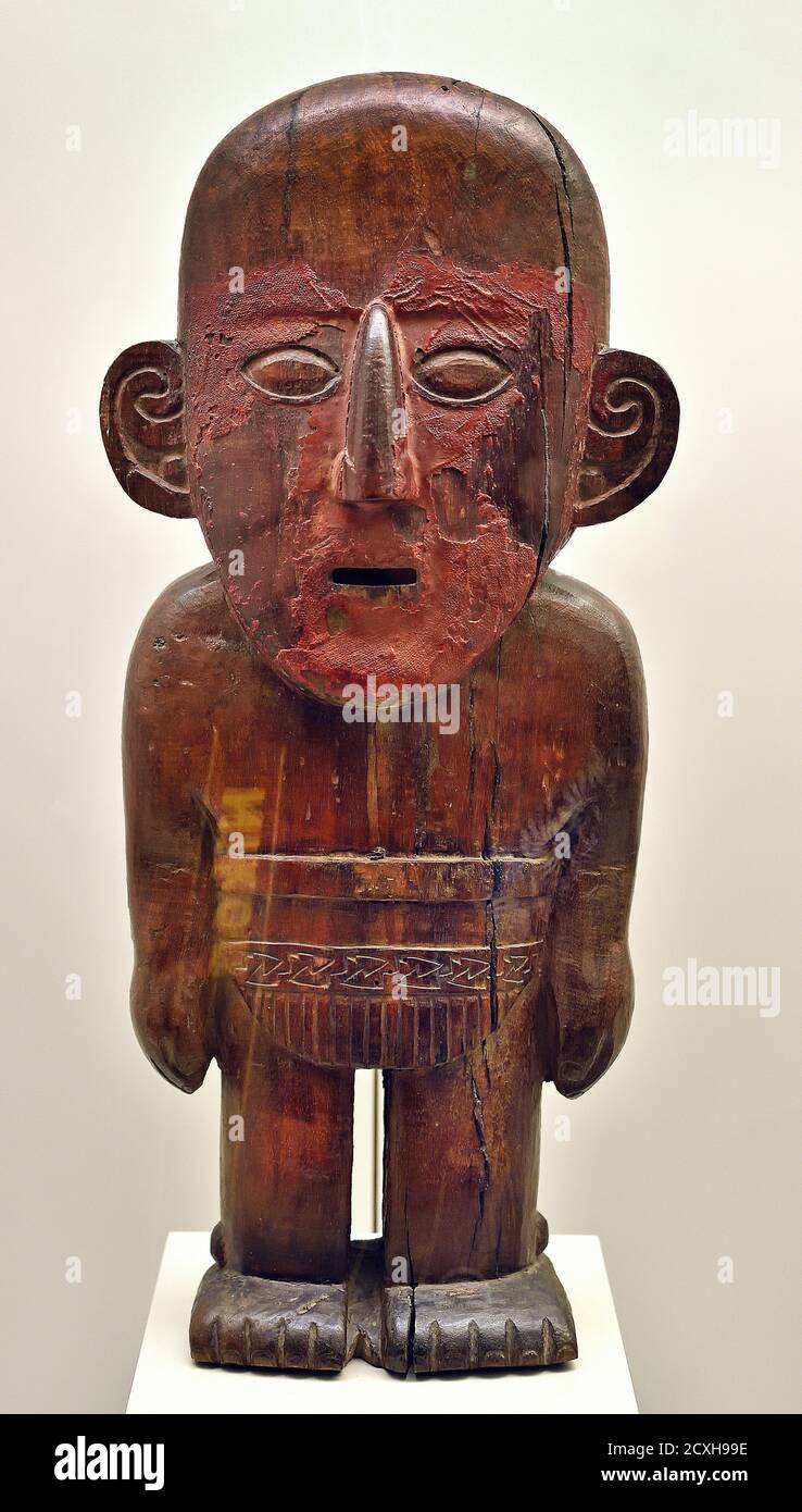 Figura maschile la cultura Chimú 1100-1400 è stata centrata su Chimor con la capitale di Chan Chan, una grande città di adobe nella Valle di Moche di Trujillo, Perù, peruviano, ,America, Foto Stock