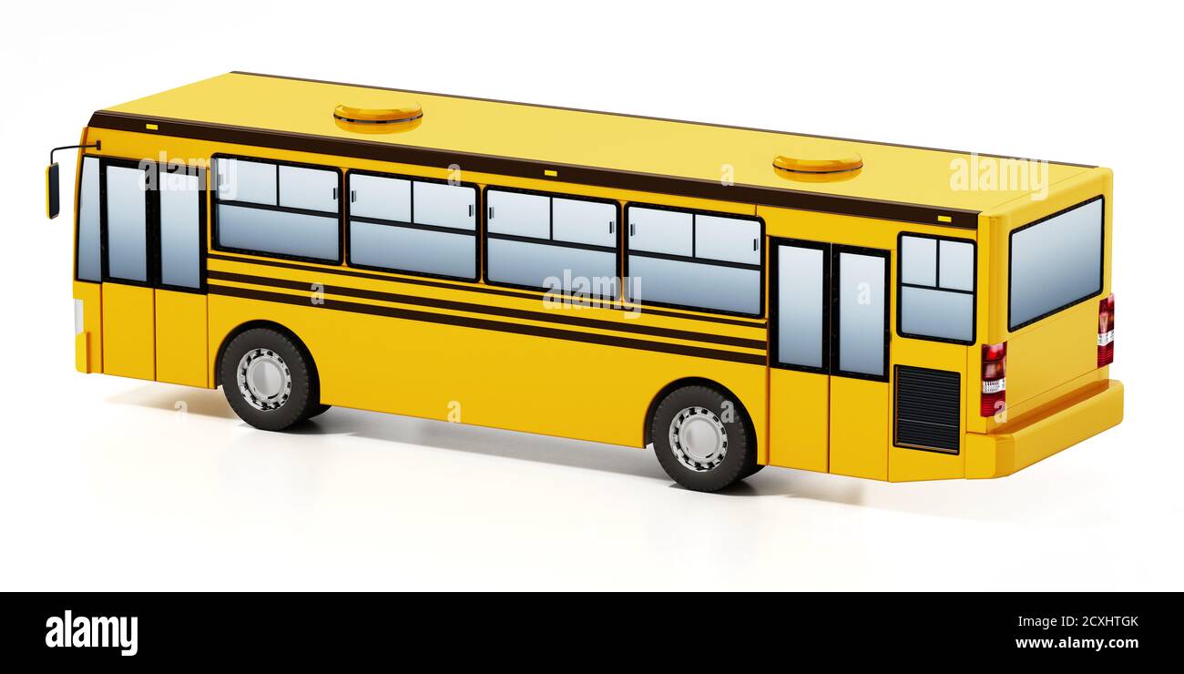 Bus urbano generico isolato su sfondo bianco. Illustrazione 3D. Foto Stock