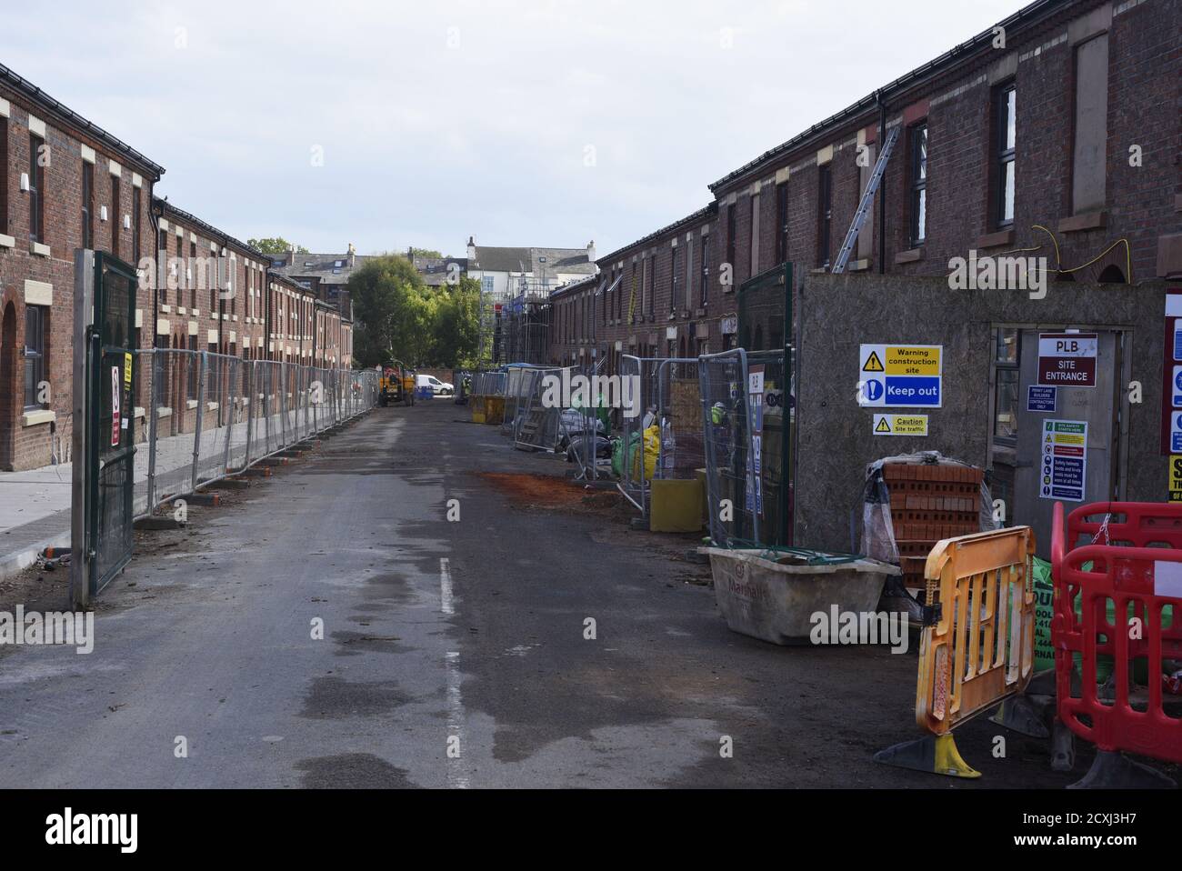 Redevelopemnt della zona residenziale di Welsh Streets, Liverpool settembre 2020. Le strade gallesi hanno vinto il premio residenziale al RICS Awards Grand Foto Stock