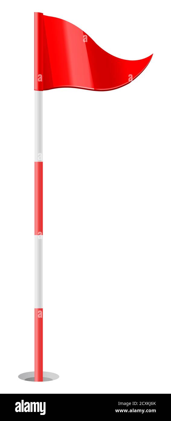 Bandierina rossa di golf Immagine e Vettoriale - Alamy