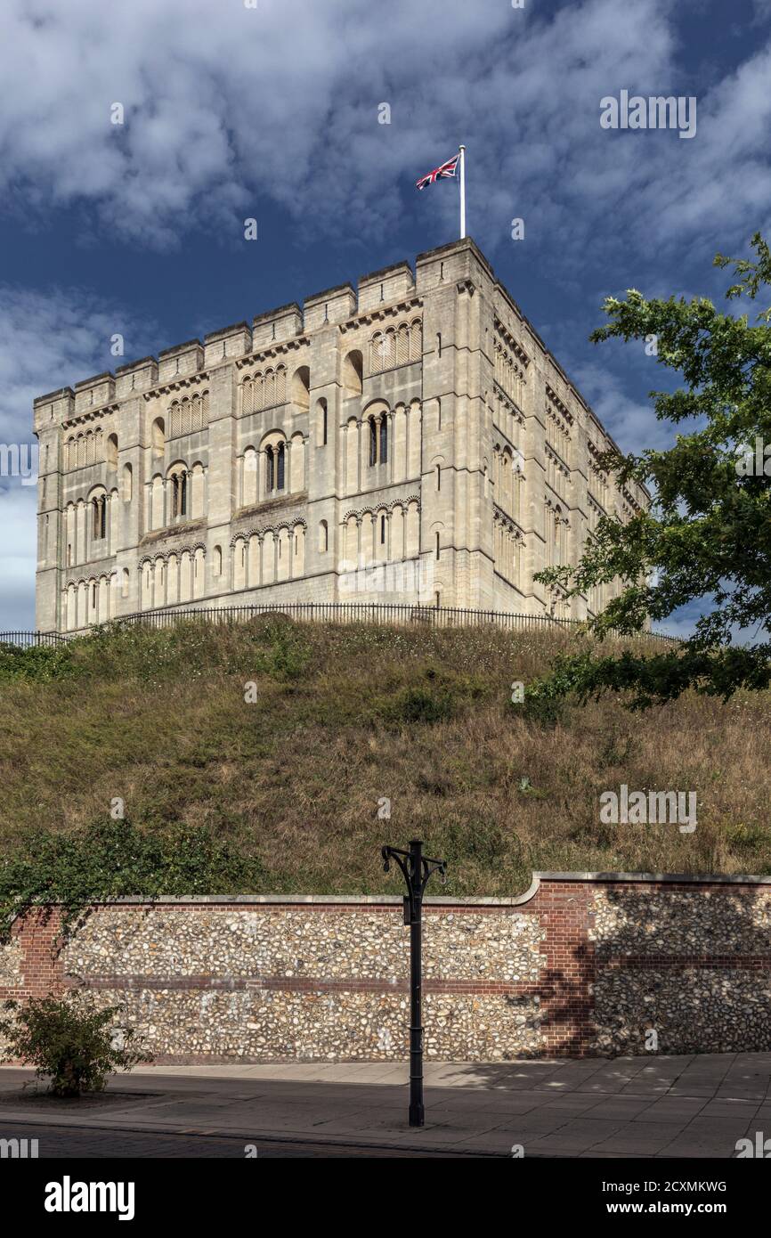 Norwich Castle, ora museo e galleria d'arte, Norfolk, Inghilterra, Regno Unito Foto Stock