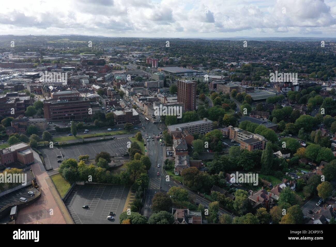 Una vista aerea di Wolverhampton. Foto Stock