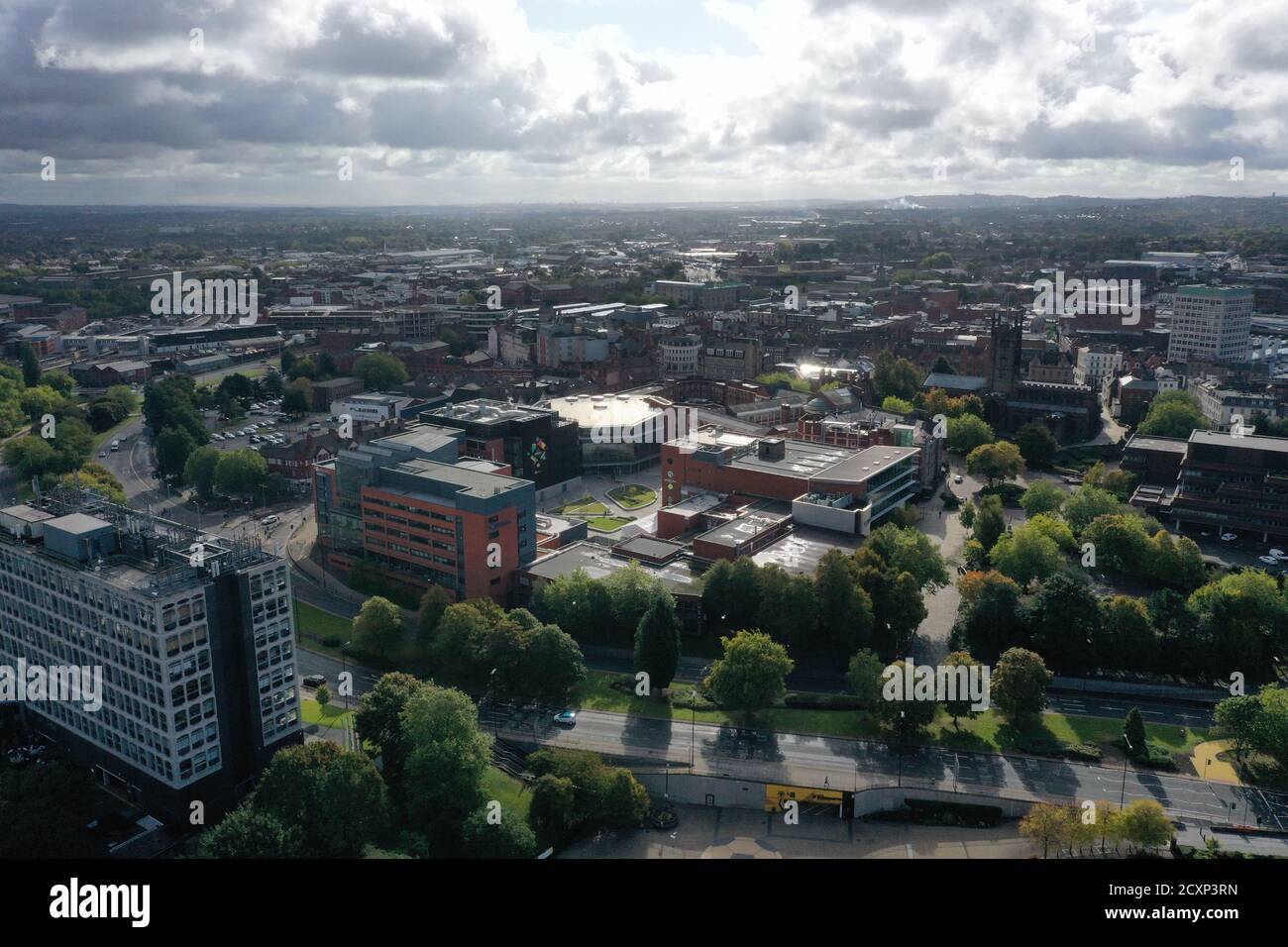 Una vista aerea di Wolverhampton. Foto Stock