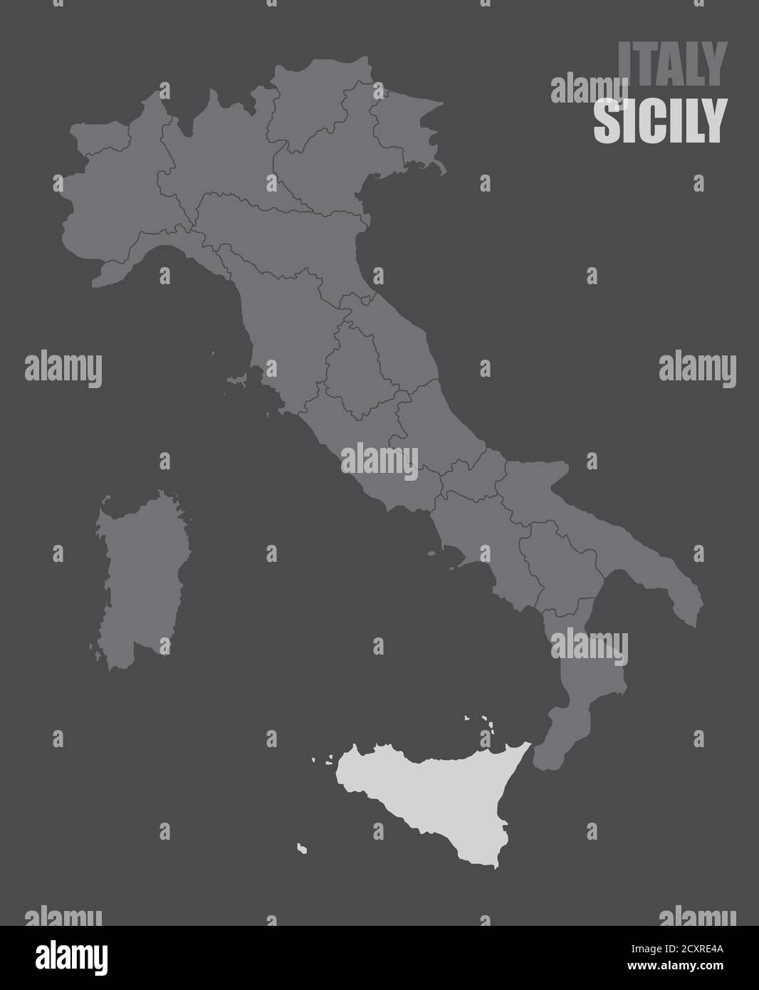 Mappa Italia Sicilia Illustrazione Vettoriale