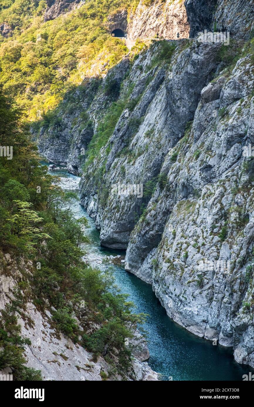 Moraca River Canyon Platije, Motnenegro. Foto Stock