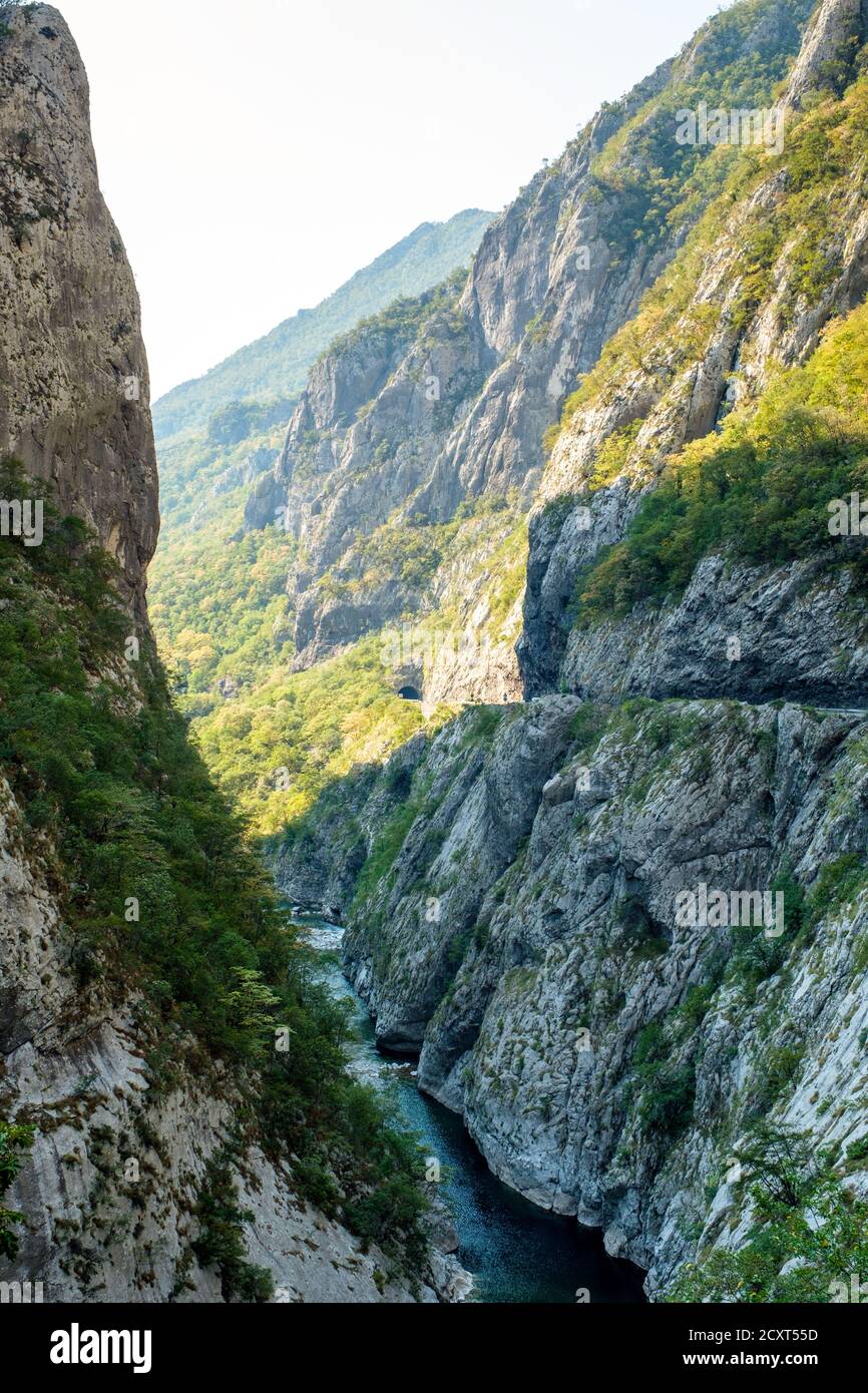 Moraca River Canyon Platije, Motnenegro. Foto Stock