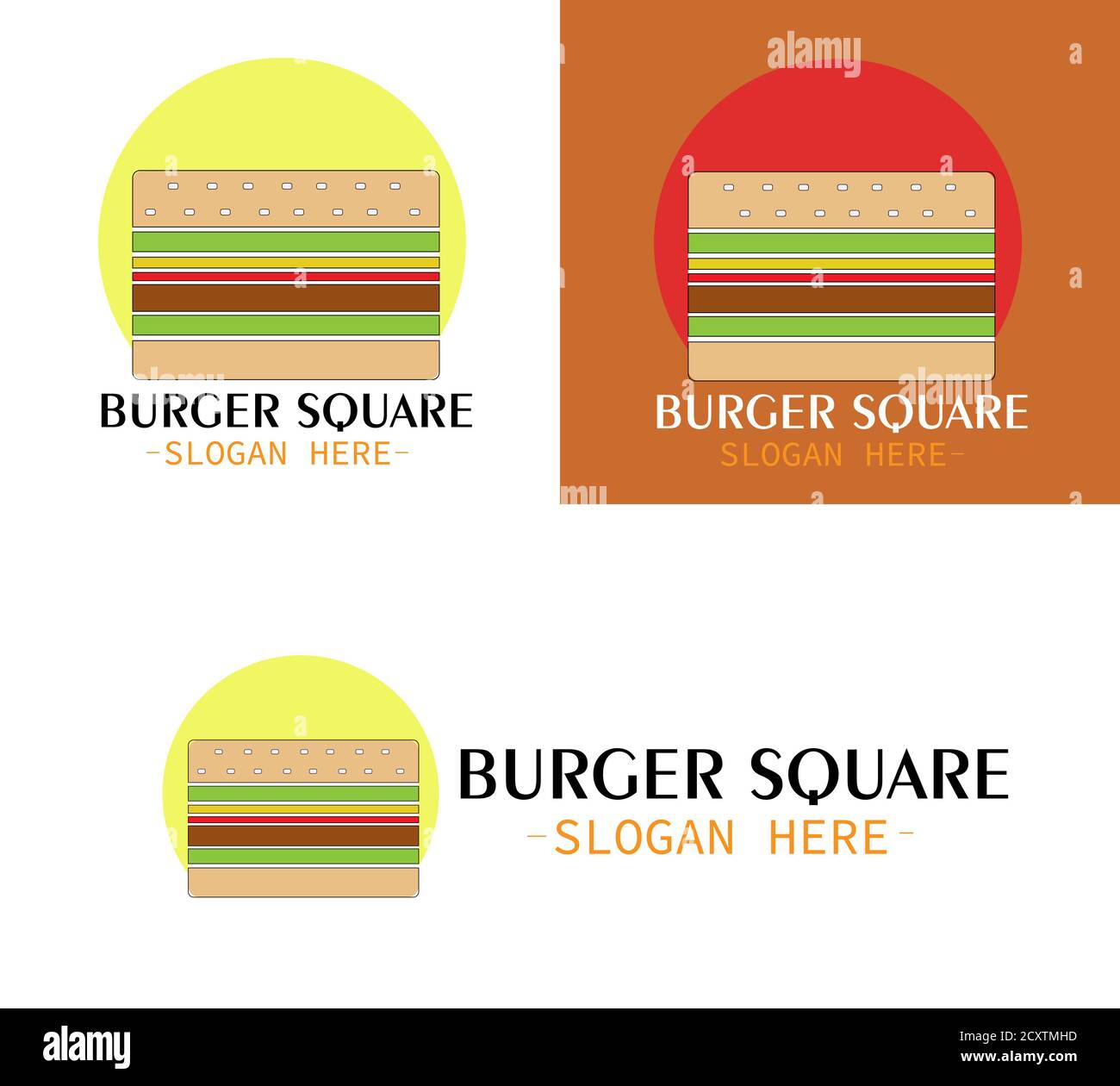 Disegno vettoriale del logo Burger Square Illustrazione Vettoriale