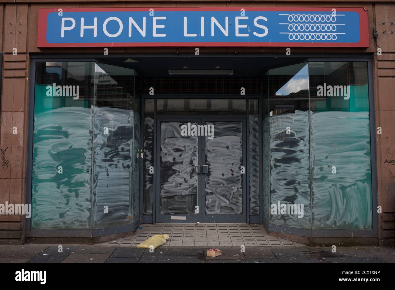 Phone Lines Shop, Glasgow, Scozia, 1 ottobre 2020. Foto Stock