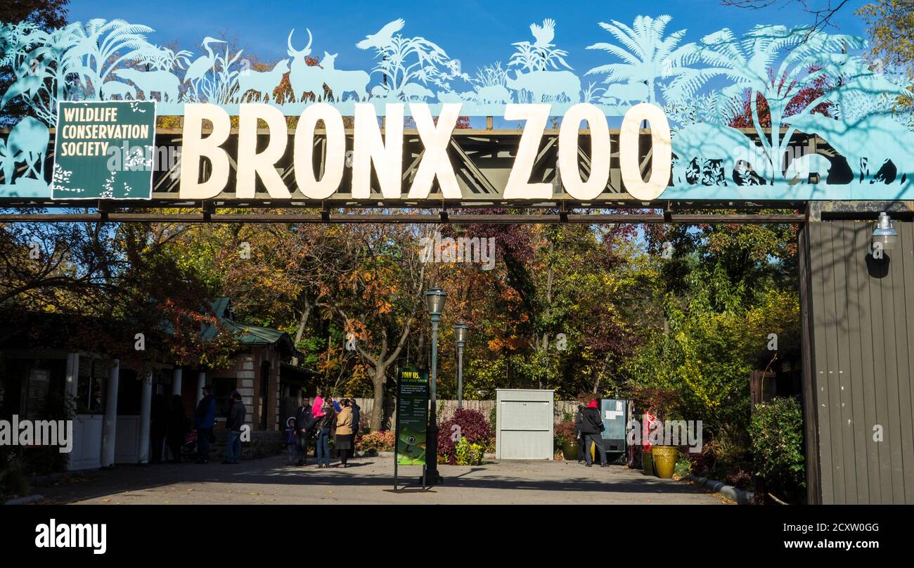 New York New York - Novembre 4, 2014: ingresso al Bronx Zoo Foto Stock