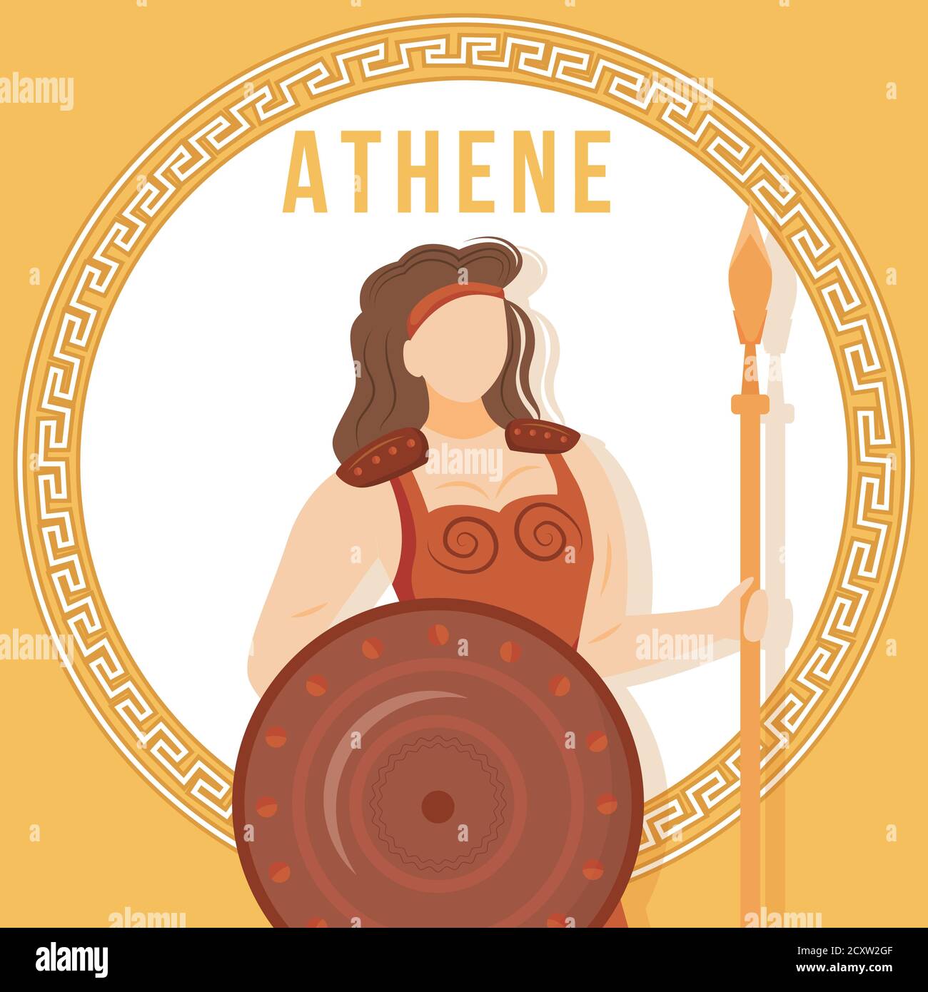 Athene arancione social media post mockup Illustrazione Vettoriale