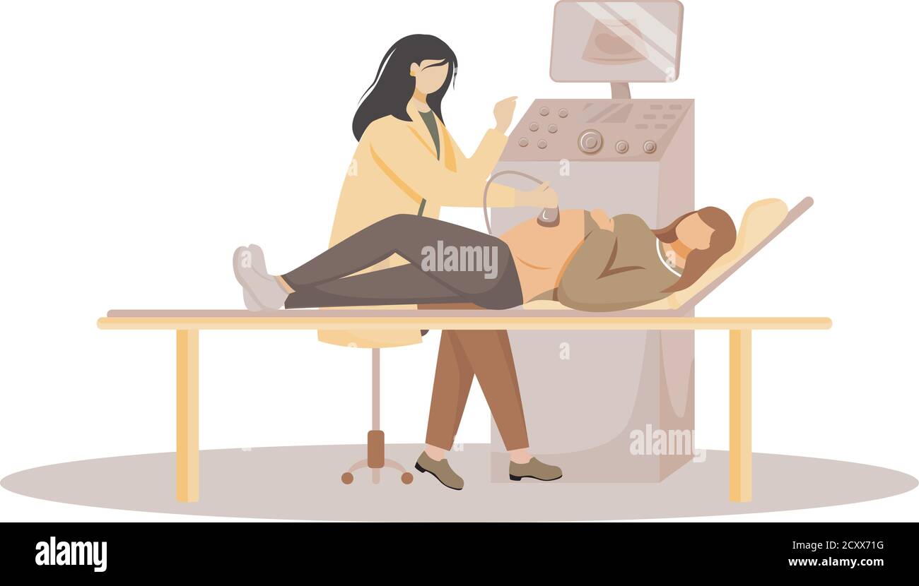 Esame ecografico del vettore piano del feto Illustrazione Vettoriale