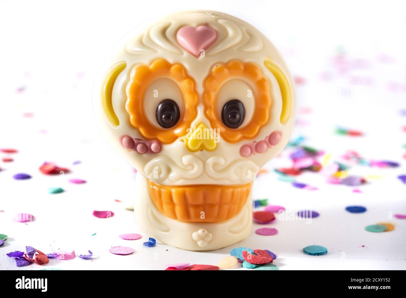 Cranio messicano al cioccolato Foto Stock