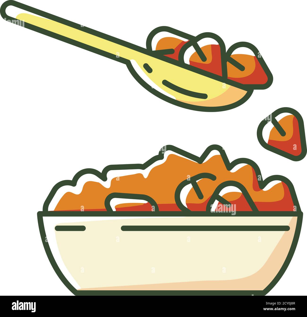 Icona del colore RGB del grano saraceno Illustrazione Vettoriale