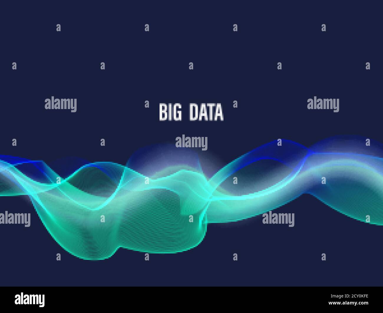 Astratto digitale blu flusso onda Cyber o tecnologia sfondo.Vector illustrazione. Illustrazione Vettoriale