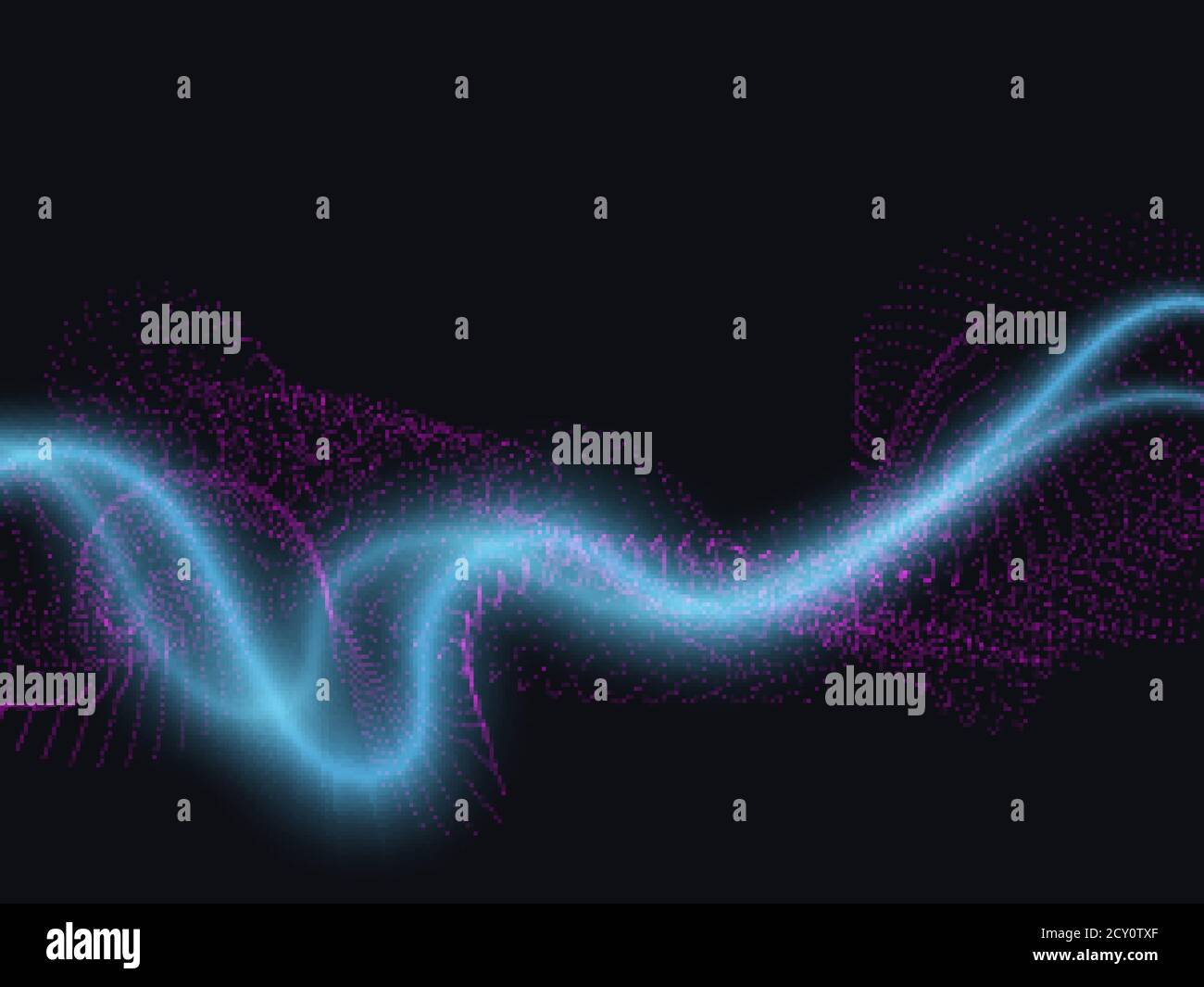 Particelle di onde digitali astratte. Illustrazione vettoriale futuristica. Concetto di tecnologia. Sfondo astratto. Illustrazione Vettoriale