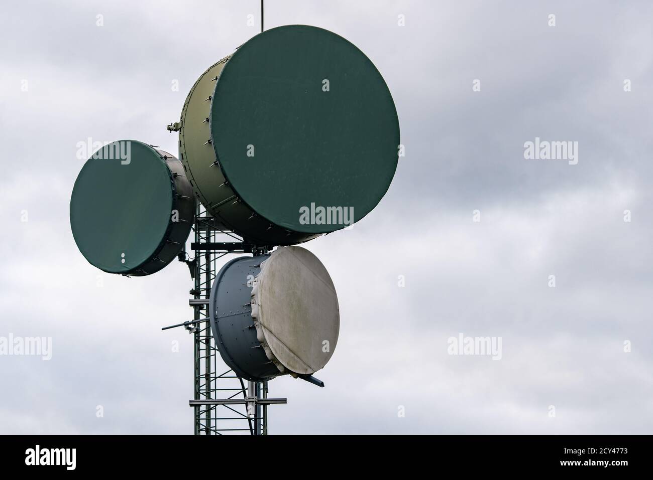 Antenne per telecomunicazioni militari a Vardås, Færder Norvegia Foto Stock