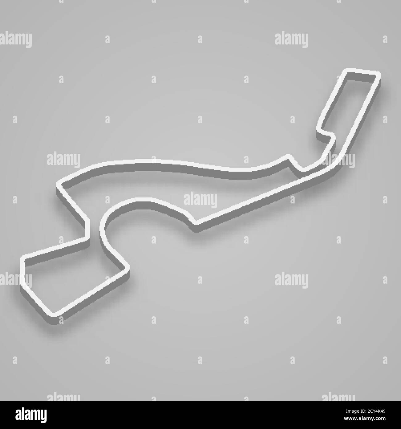 Circuito Sochi per Motorsport e autosport. Circuito del Gran premio di Russia. Illustrazione Vettoriale