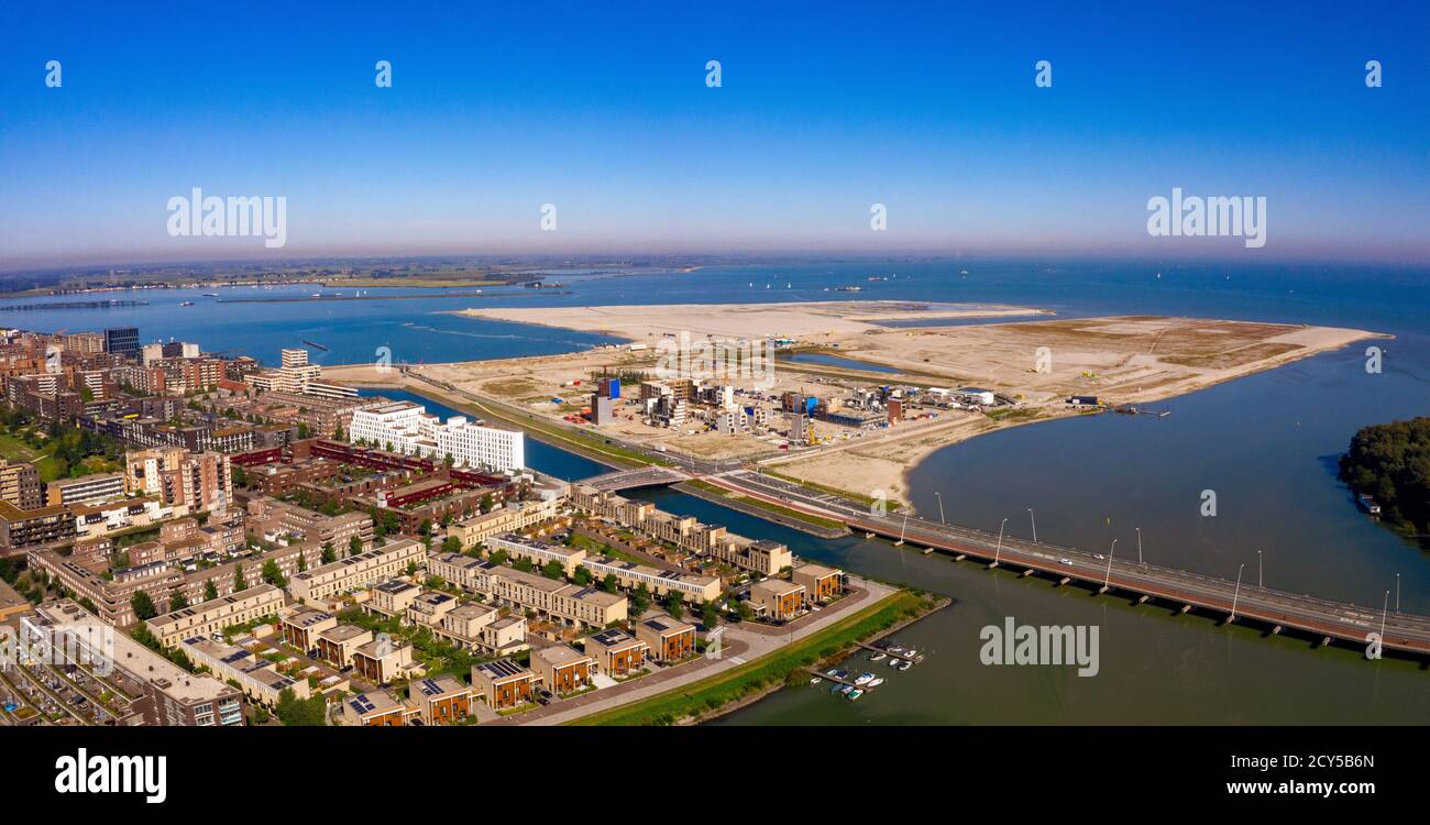 StrandEiland Amsterdam in costruzione Foto Stock