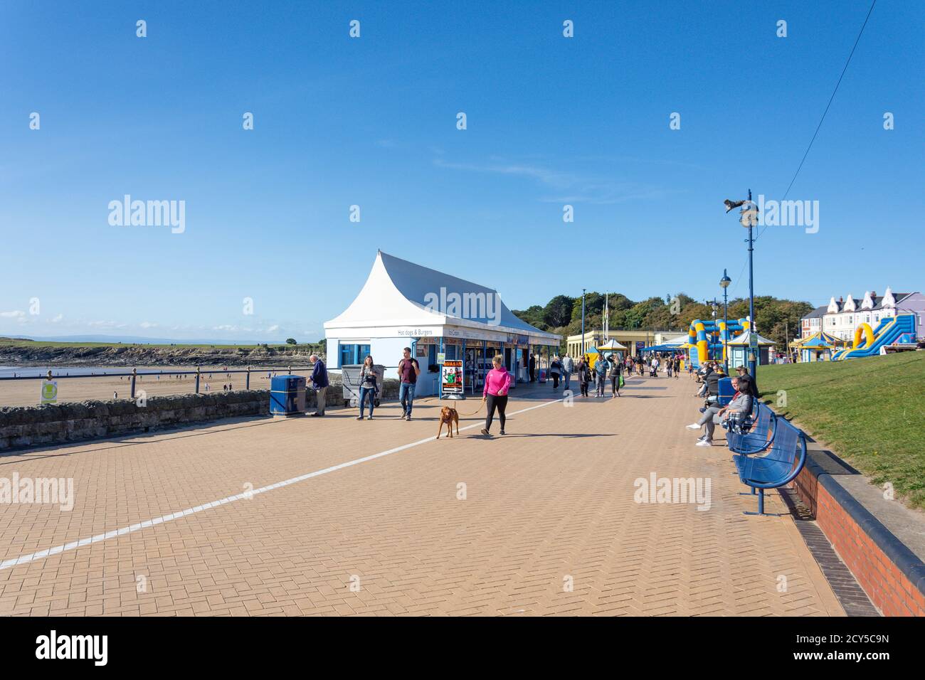 Whitmore Bay Beach and Promenade, Barry Island, Barry (Y Barri), vale of Glamorgan, Galles, Regno Unito Foto Stock