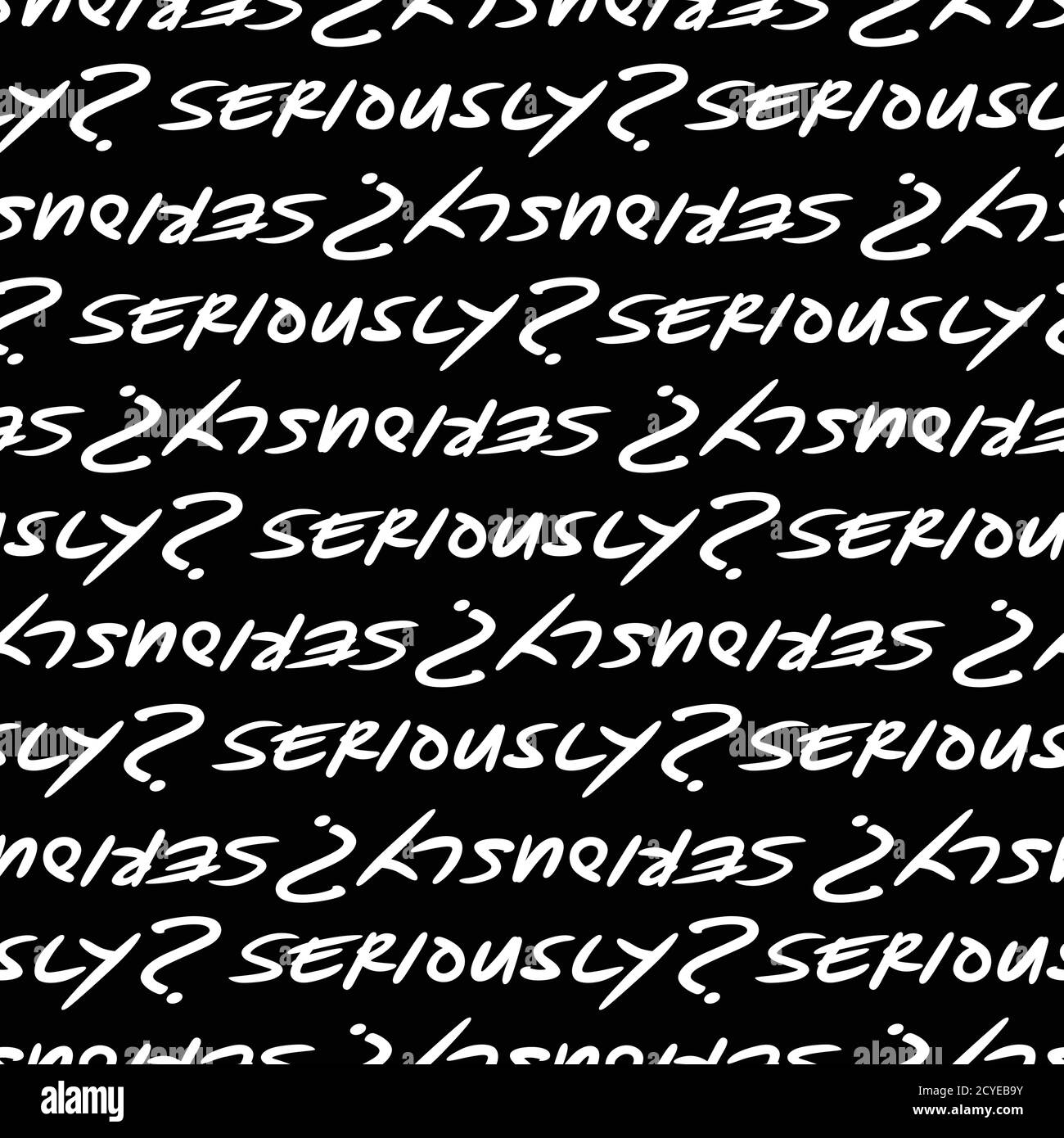 Modello senza giunture scritto a mano in bianco e nero. Illustrazione vettoriale. Illustrazione Vettoriale