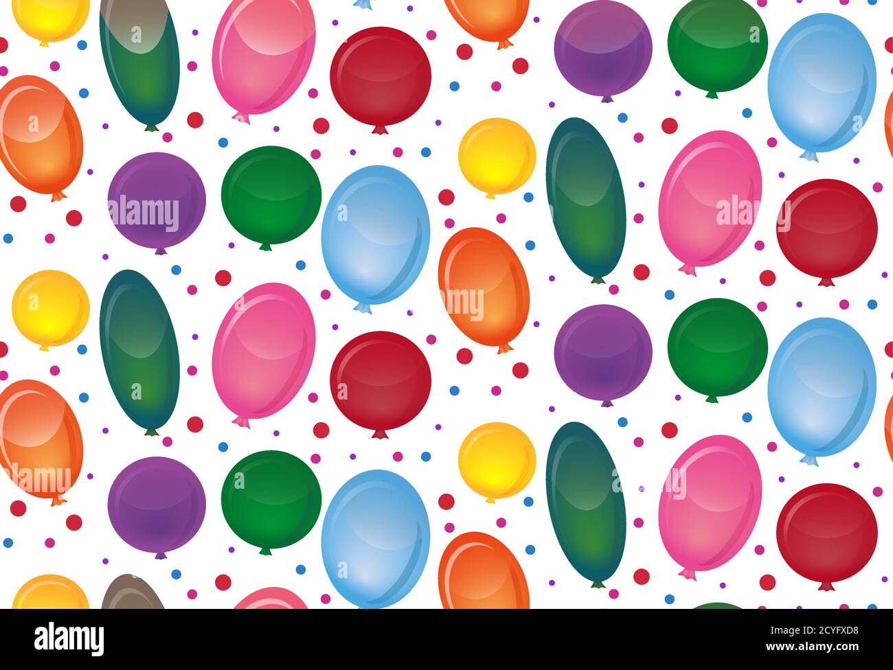 Texture perfetta con palloncini natalizi su sfondo bianco. Modello vettoriale per avvolgere carta, tessuti e il vostro disegno Illustrazione Vettoriale