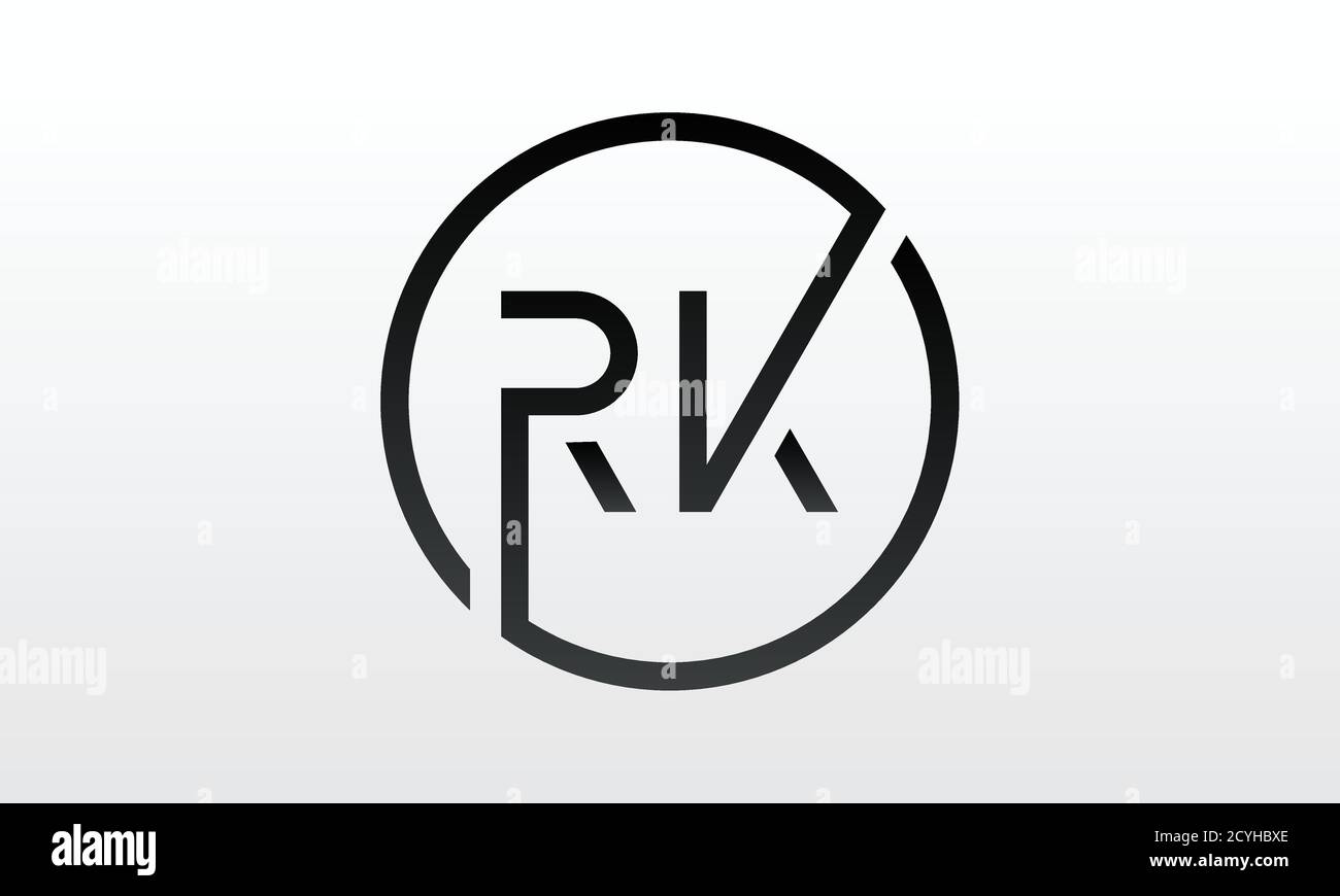 Logo iniziale della lettera rk con modello vettoriale di tipografia aziendale moderna creativa. Design creativo con logo Letter rk. Illustrazione Vettoriale