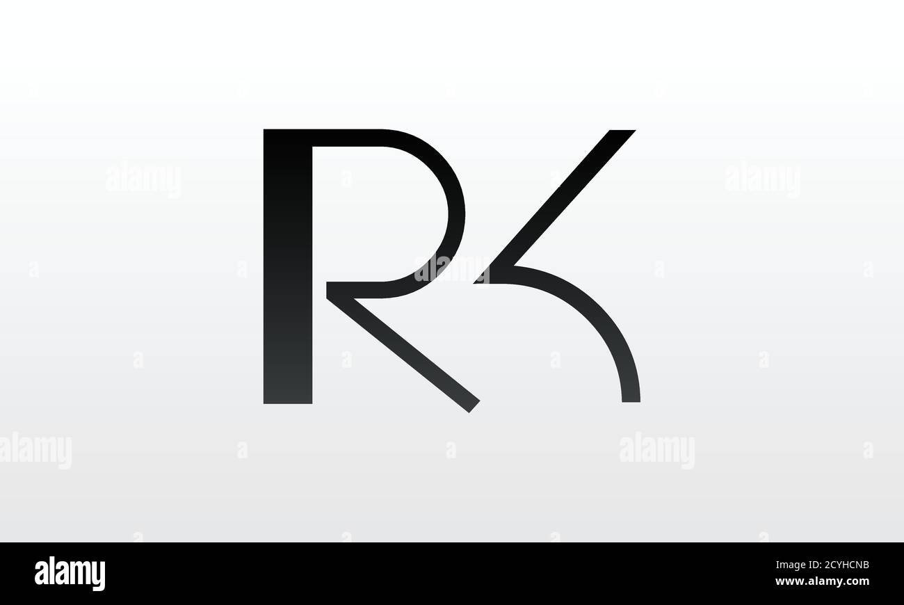 Logo iniziale della lettera rk con modello vettoriale di tipografia aziendale moderna creativa. Design creativo con logo Letter rk. Illustrazione Vettoriale
