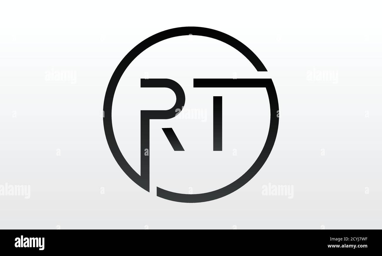 Logo iniziale della lettera rt con modello vettoriale di tipografia aziendale moderna creativa. Design creativo con logo Letter rt. Illustrazione Vettoriale