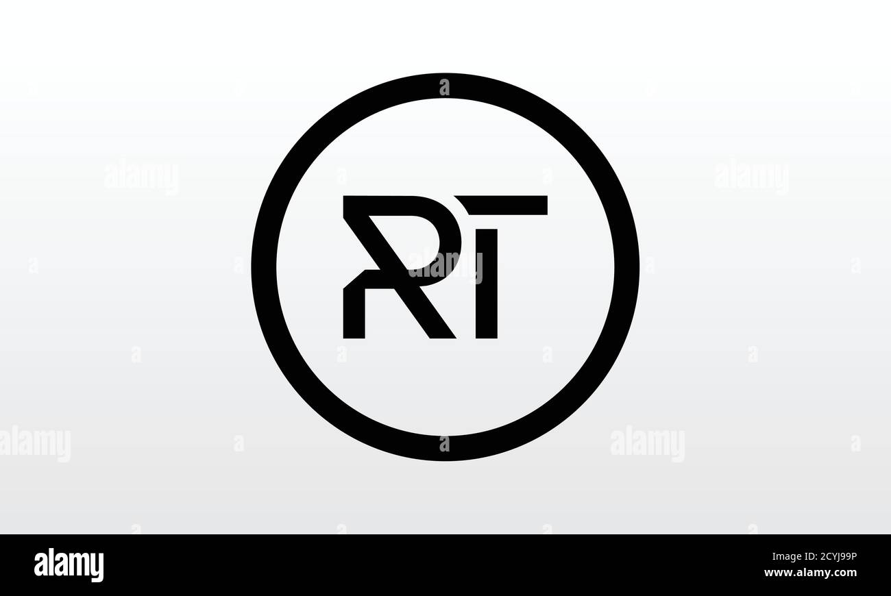 Logo iniziale della lettera rt con modello vettoriale di tipografia aziendale moderna creativa. Design creativo con logo Letter rt. Illustrazione Vettoriale
