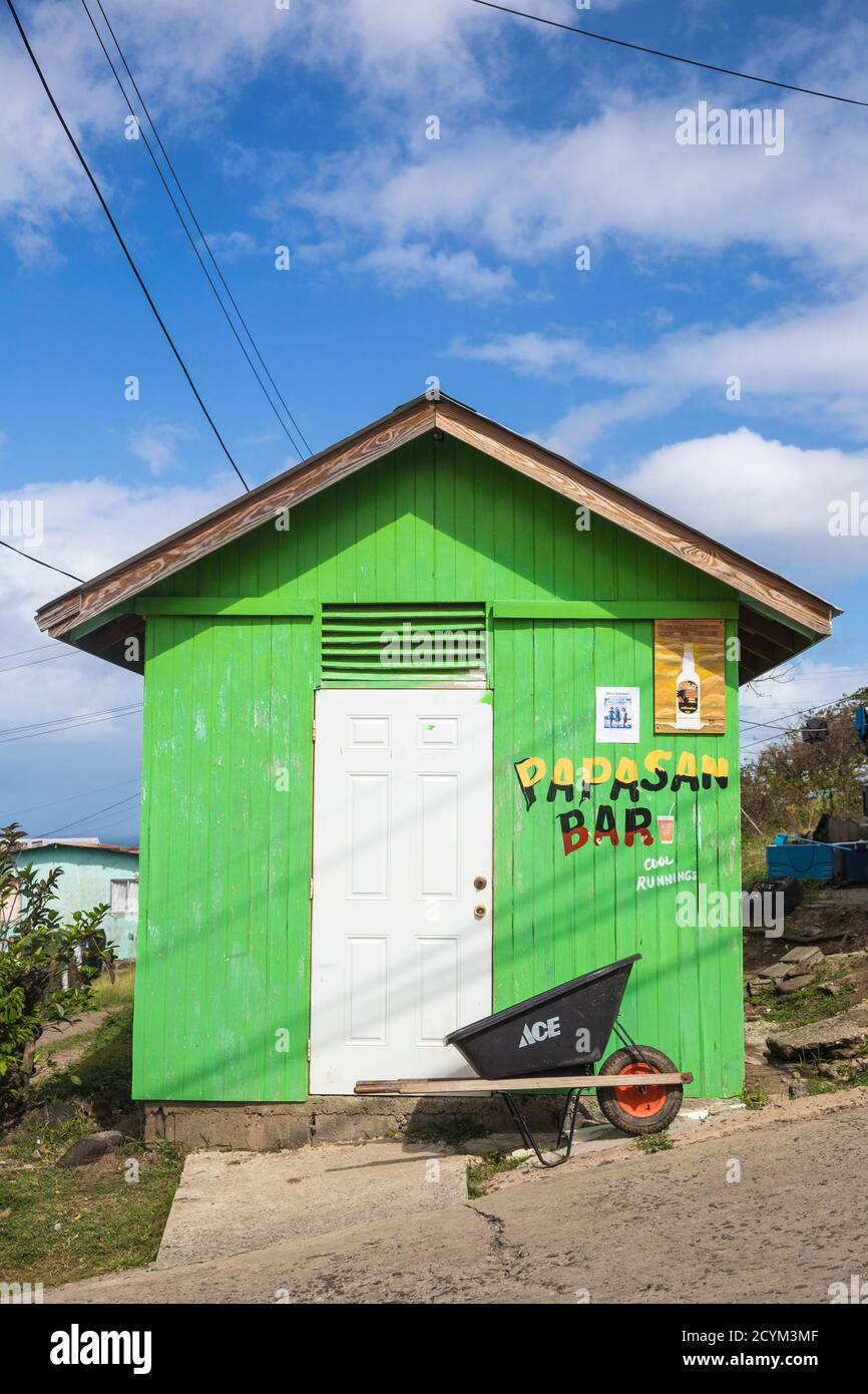 Saint Vincent e Grenadine, Mayreau, nessun nome villaggio sulla Station Hill Foto Stock