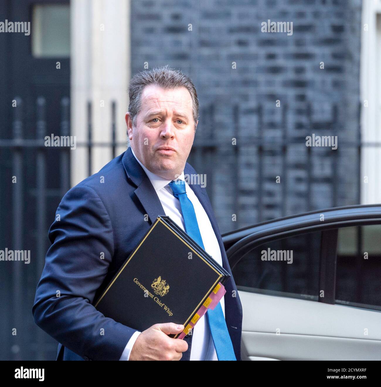 Mark Thomas, Chief Whip, arriva a un incontro del gabinetto presso l'ufficio Foreign and Commonwealth di Londra. Foto Stock