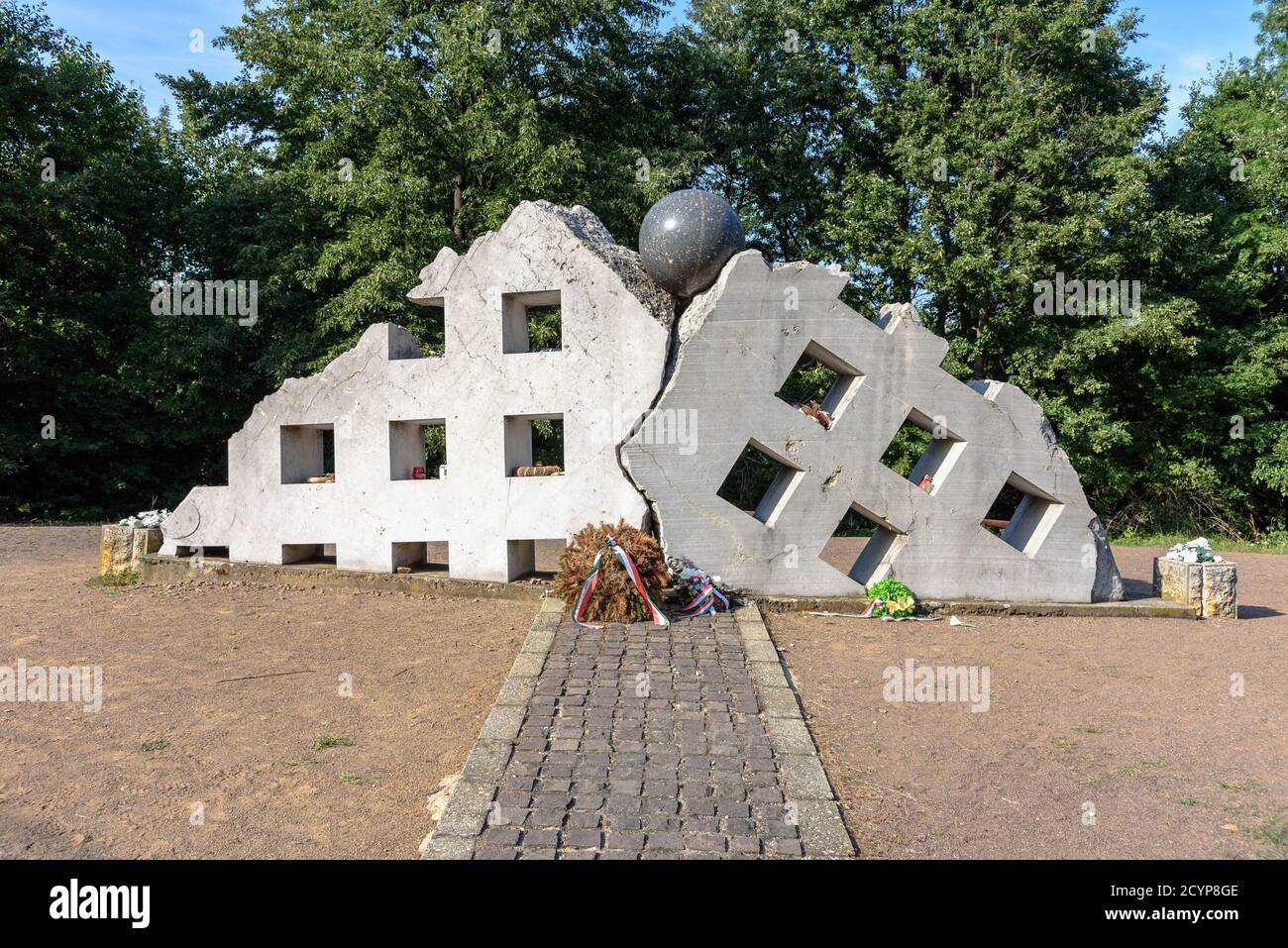 Il monumento all'ex campo di prigionia comunista di Recsk, Ungheria Foto Stock