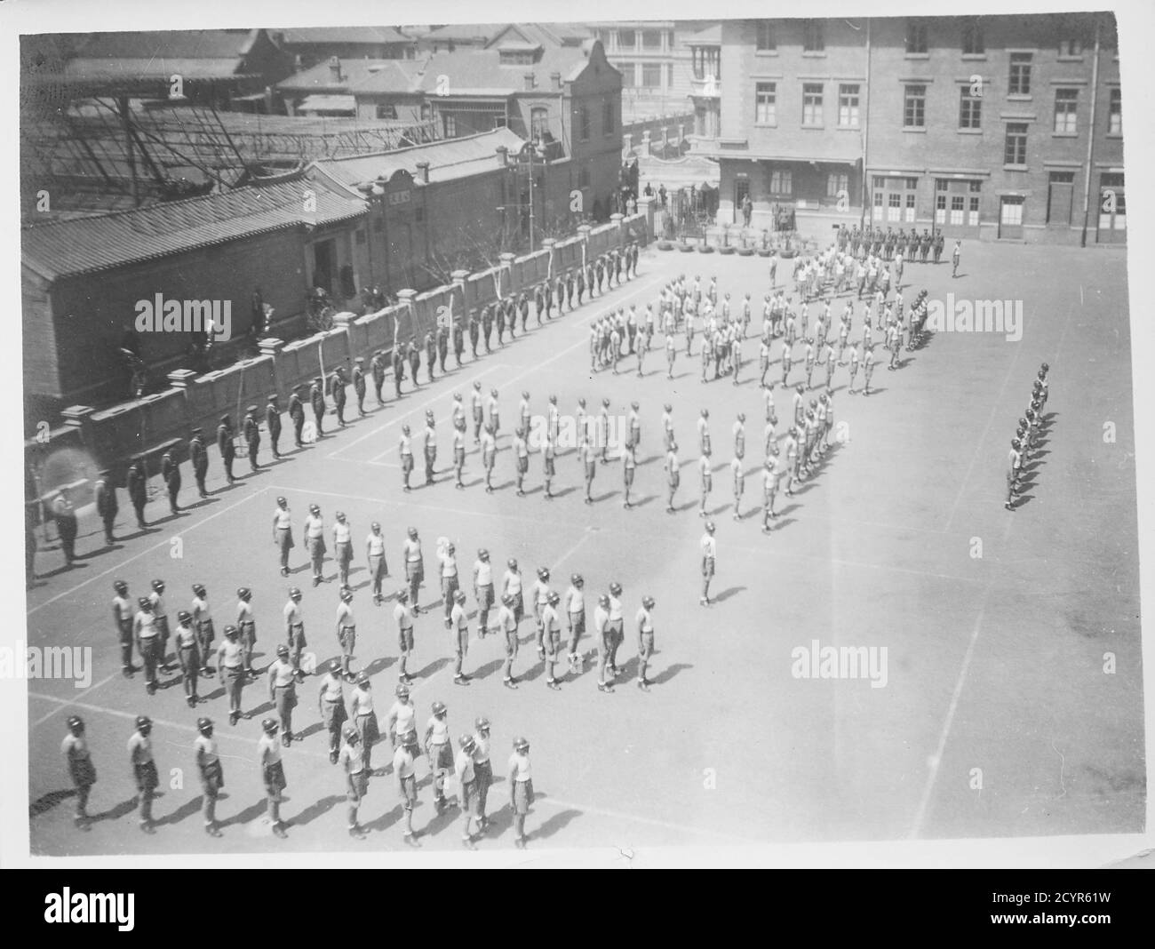 W il Duce - Tientsin, caserma italiano Ermanno Carlotto - Tianjin, Cina Foto Stock