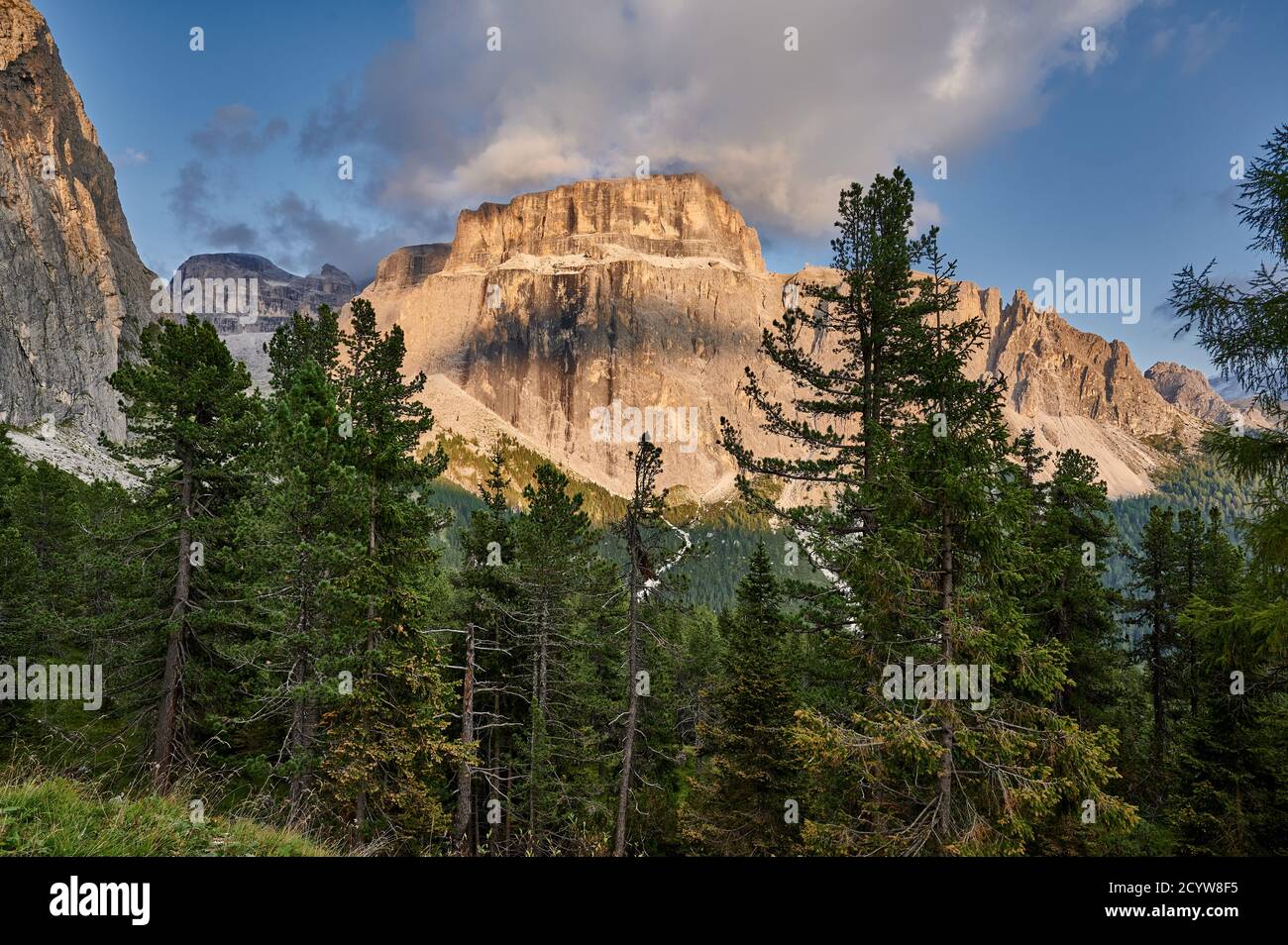 Gruppo Sella, Sass Pordoi Pordoijoch, Passo Pordoi, Val di Fassa, Fassatal Alto Adige, Italia Foto Stock