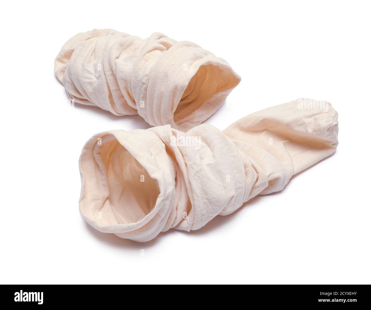 Due calze usate isolate su sfondo bianco Foto stock - Alamy
