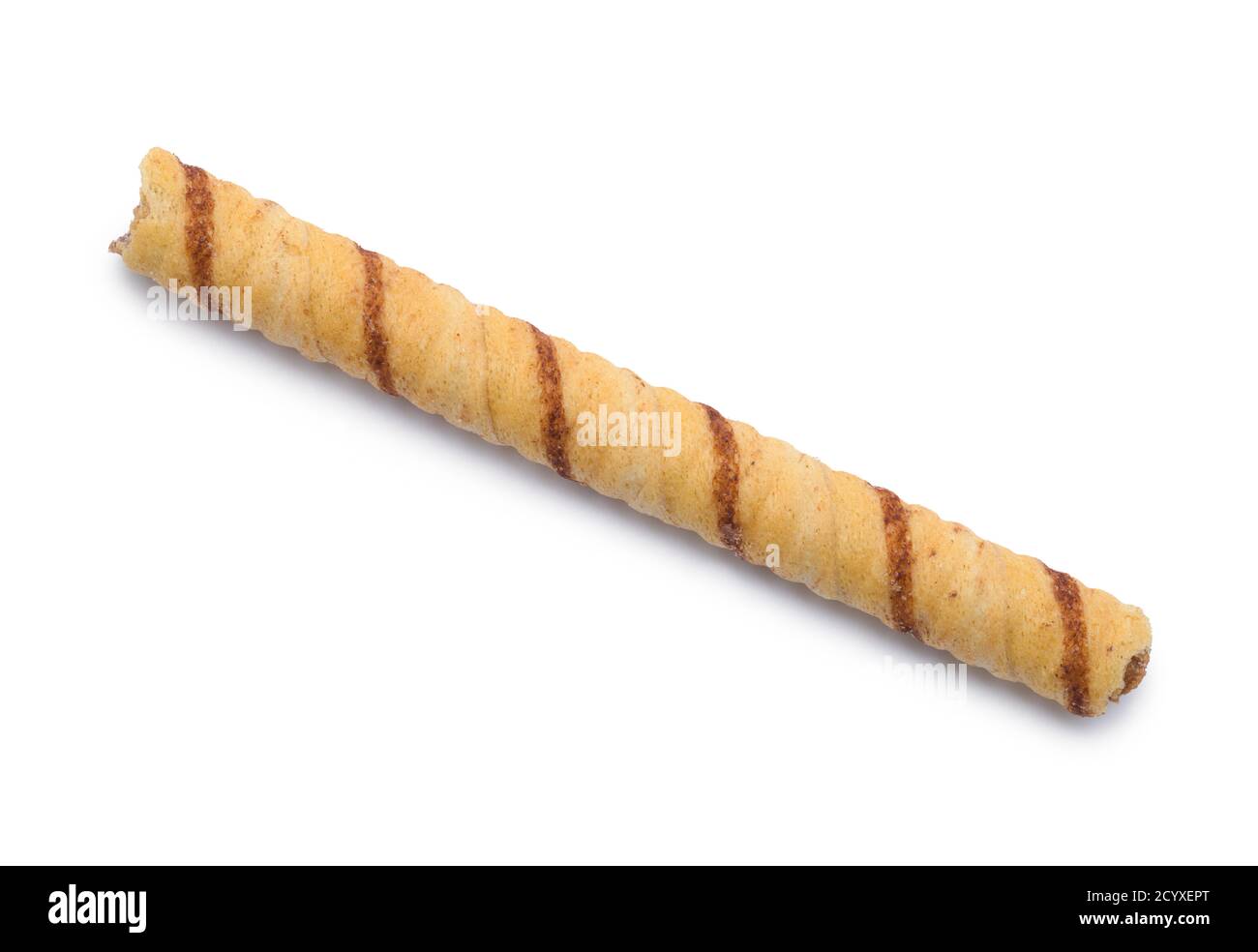 Cookie Stick di wafer di cioccolato isolato su bianco. Foto Stock