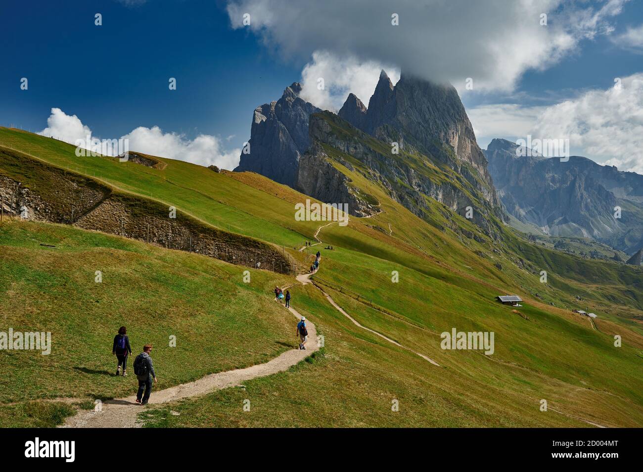 Seceda, parco naturale Puez-Geisler, San Ulrich, Alto Adige, Italia Foto Stock